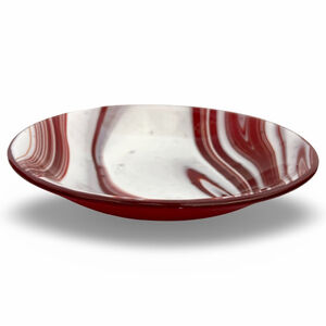 Peppermint Candy Cane Art Glass Bowl Fused Glass Bowl